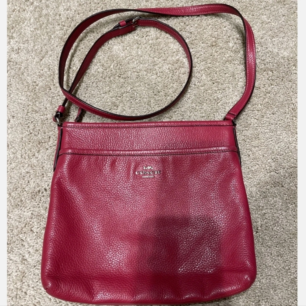 COACH File Crossbody Rouge Blush Red/Pink with Silver F28035